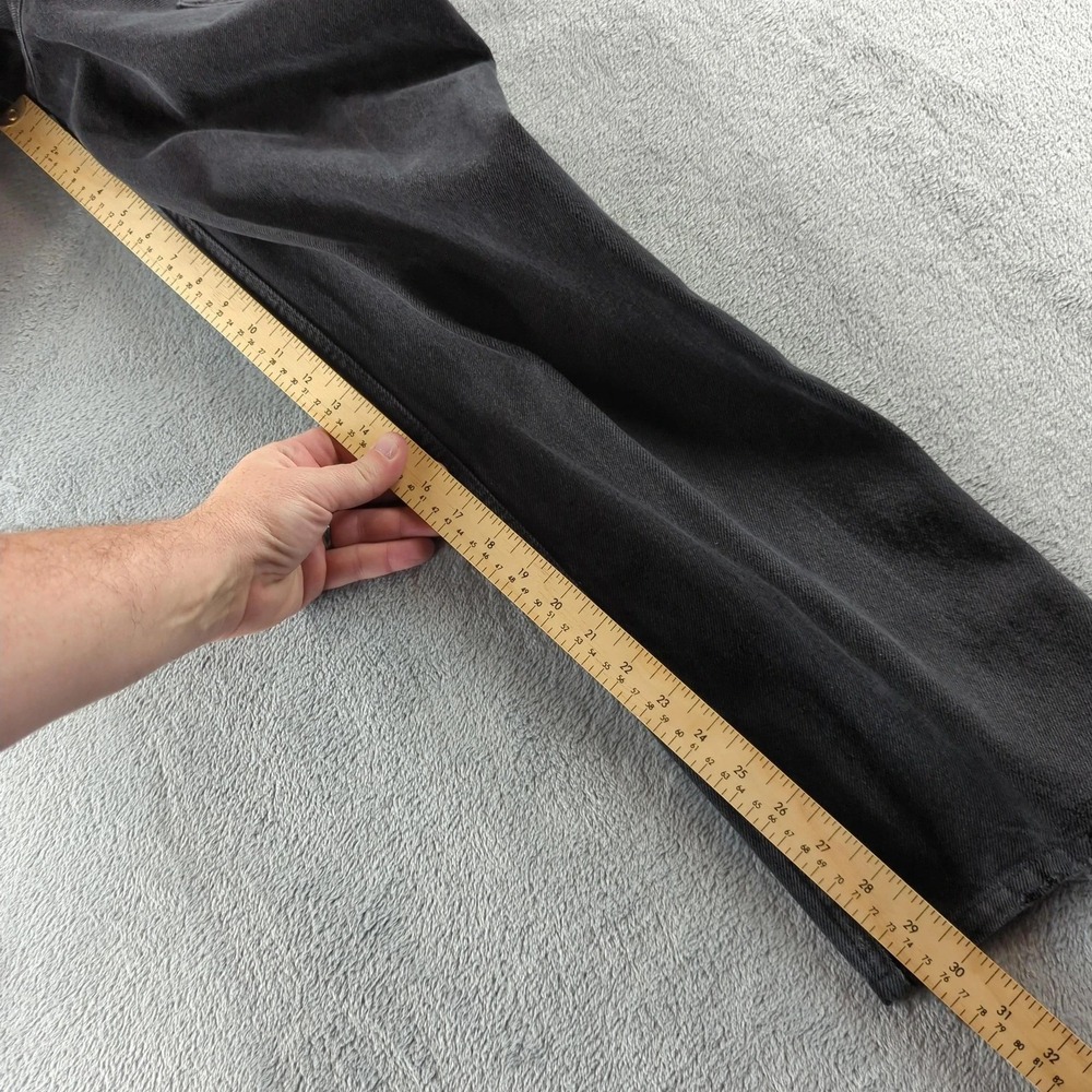 Vintage Levis Jeans 34x34 (Fits 32x30) Black Slim Straight Denim Pants Y2K EUC - Picture 8 of 12